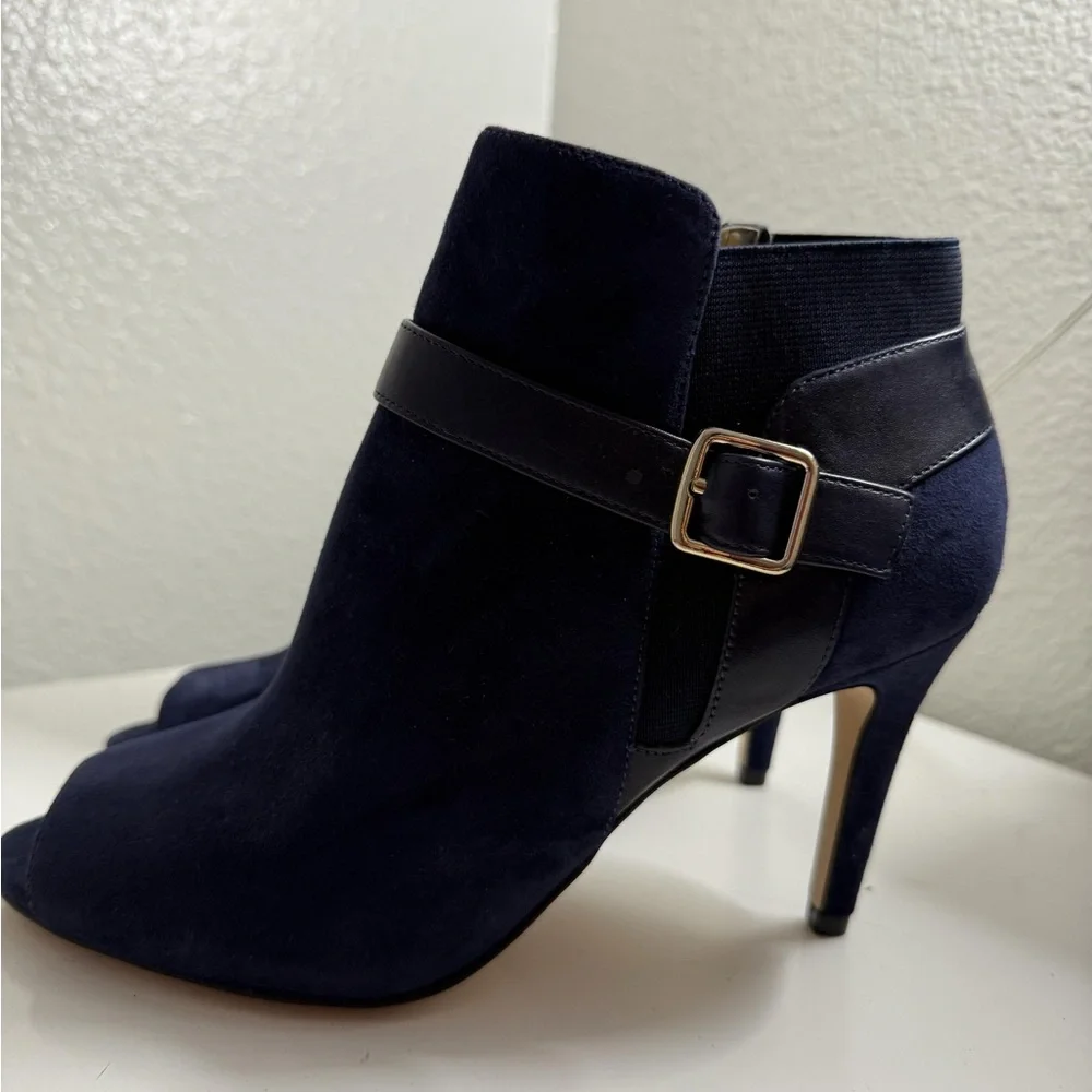 Marc Fisher Navy Ankle Booties with Buckle - Picture 4 of 6